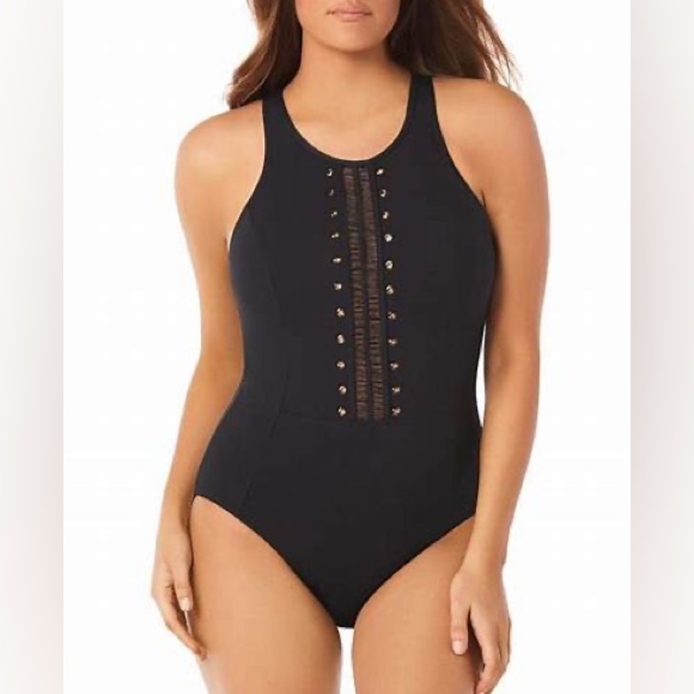 New Amoressa Women’s Swimwear Cabaret Satine High Neckline Swimsuit size 10